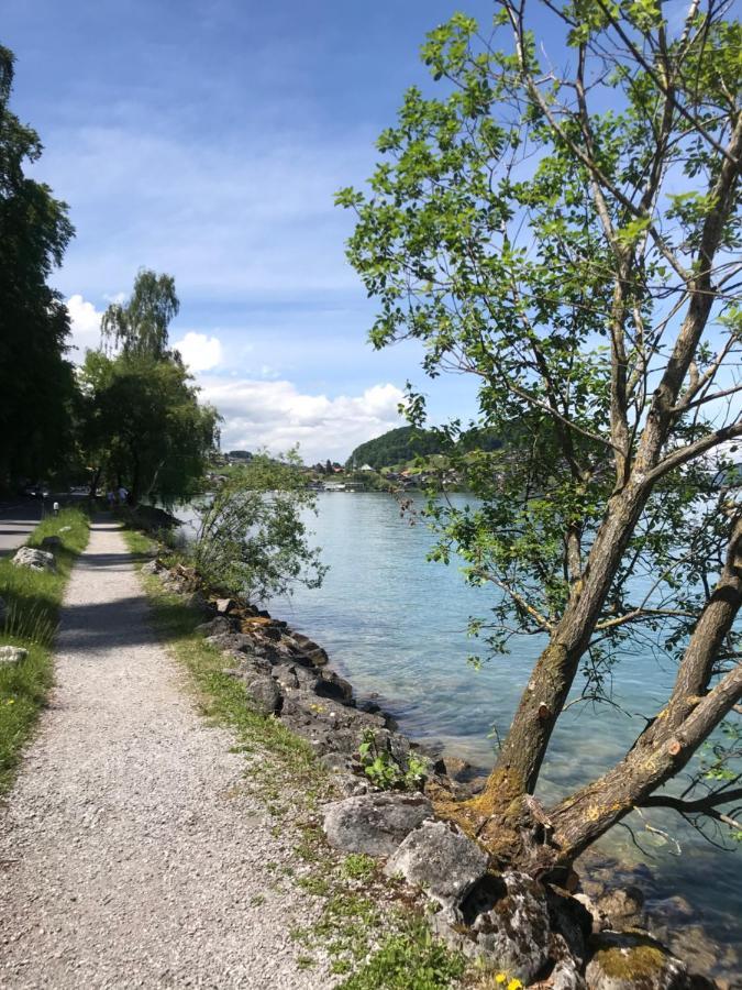 Moderne Unterkunft mit Panoramablick auf Thunersee Krattigen Exterior foto